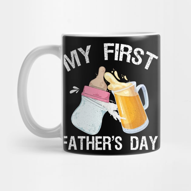 Mens My First Father's Day Present Beer Baby Bottle New Daddy by drag is art